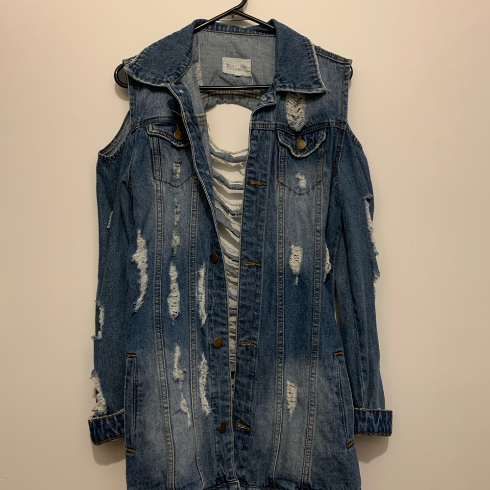Distressed Denim Jacket - Picture 2 of 4